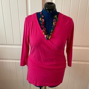 Soft Surroundings Pink Faux Wrap Top